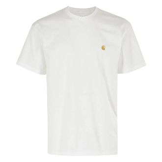 Carhartt Work in Progress Carhartt Wip, T-Shirts, male, White, Size: L Chase T-Shirt White Cotton Jersey