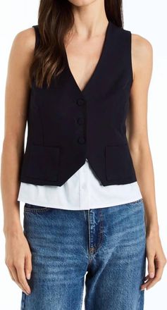 Drew Jess Cropped Vest In Navy