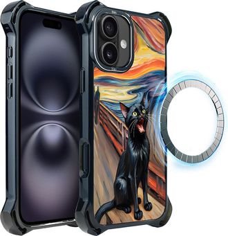 OEM Funda Ibizu Dropguard Ultra Para Iphone 16 Plus Con Magsafe, Edvard Munch, Gato Gritando