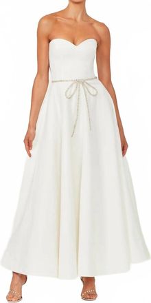 Helsi Grace Sweetheart Strapless Crystal Bow Ball Gown In Off White