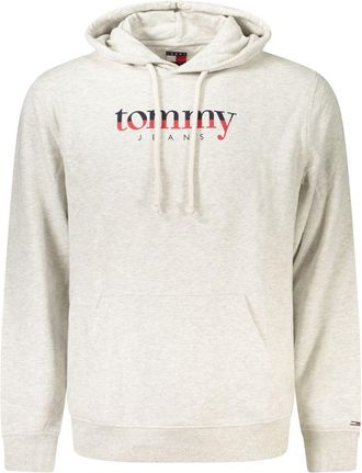 Tommy Hilfiger Mens Logo Hoodie - Light Grey Cotton - Size X-Large