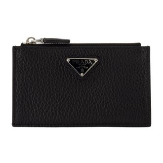 Prada Wallets & Cardholders, male, Black, Size: ONE SIZE Mens Zip Card Holder