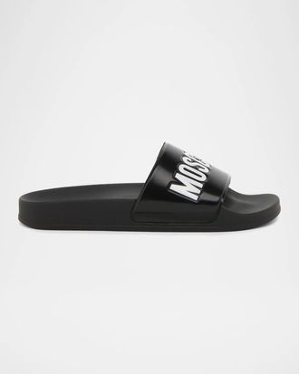 Moschino Logo Pool Slides