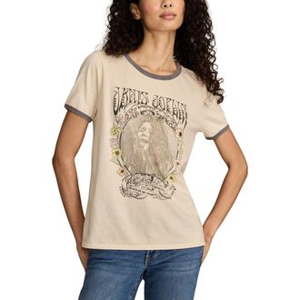 Lucky Brand Floral Janis Joplin Graphic Ringer T-Shirt in Bone White at Nordstrom, Size X-Small