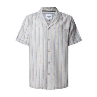 Pepe Jeans London Gestreept Altea Shirt - Heren - Korte mouwen Overhemden - Veelkleurig - M - Katoen - Overhemden