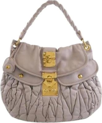 Miu Miu Borsa in Pelle Pre-owned Rr1300 - - Pre-owned - Donna - Grigio - ONE SIZE