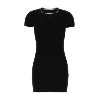 Alexander Wang Zwarte Viscose Blend Minijurk - Dames - Korte kleedjes - Zwart - M - Kleedjes
