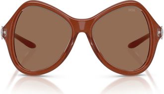 Diesel DL3010U 53mm Cat Eye Sunglasses in Cristal Varnish Metal Brown at Nordstrom
