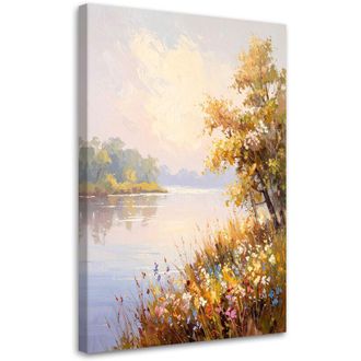 Artgeist Artgeist - Quadro su tela, Paesaggio Fiume Alberi Natura - 70x100