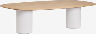 Sklum Mesa De Comedor Ovalada En Mdf Y Cemento Lysander Sklum 270 X 110 Cm