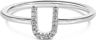 House of Brilliance 10K Gold Diamond Accent Initial A-Z Ring