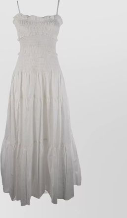 Michael Kors dress smocked bodice spaghetti straps tiered skirt