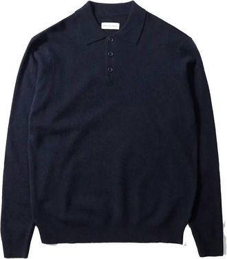 Edmmond Studios Mens Wool Polo Top In Navy