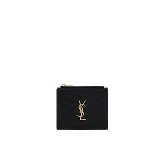 Saint Laurent Wallets & Cardholders, female, Black, Size: ONE SIZE Luxury Matelass&eacute; Wallet with Monogram