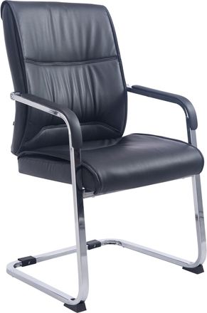 Clp Silla basculante con patas de metal y asiento en Simil cuero Negro