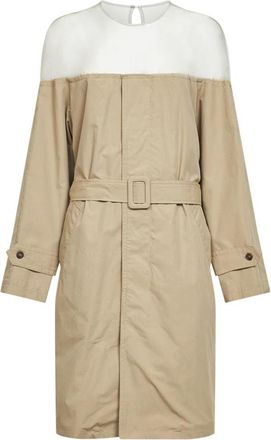 Maison Margiela Midi-jurk met lange mouwen - Dames - Shirt Kleedjes - Beige - S - Katoen - Kleedjes