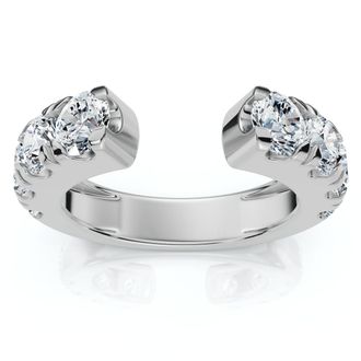 Pompeii3 2Ct Lyric Diamond Open Guard Ring Wedding Band 14k Gold or Platinum Lab Grown