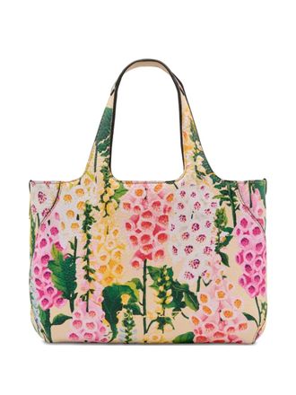 Oscar De La Renta The Mini Topaz shopper met bloemenprint - Beige
