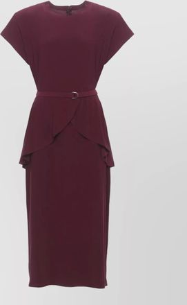 Norma Kamali midi dress peplum detail belted waist