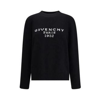 Givenchy Round-neck Knitwear, female, Black, M, Crew Neck Wool Cashmere Jumper