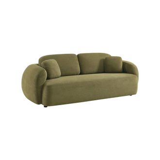 Sweeek Sof&aacute; de tela chenilla, 3 plazas, verde kaki