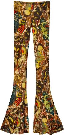 Jean Paul Gaultier Papillon flared leggings - women - Polyamide - S - Yellow