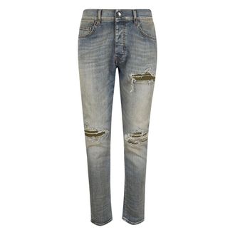 Amiri Skinny Jean Ultrasuede - Heren - Jeans - Blauw - Maat: W32 Su&egrave;de