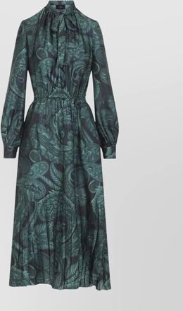Etro midi ruched dress paisley print