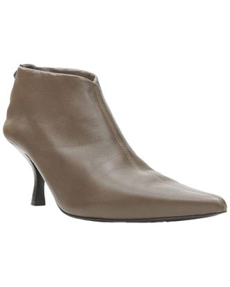 The Row Womens Leather The Row Bourgeoise Stretch Pointy Curved Heel Low Bootie (Authentic Pre-Loved)