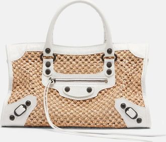 Balenciaga Bolso al hombro Le City Small de rafia