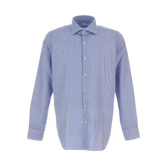 Bagutta Casual Shirts - Heren - Casual Overhemden - Blauw - 3XL - Katoen - Overhemden