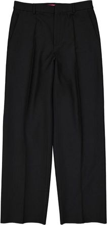 Valentino Black Silk Flared Womens Pants