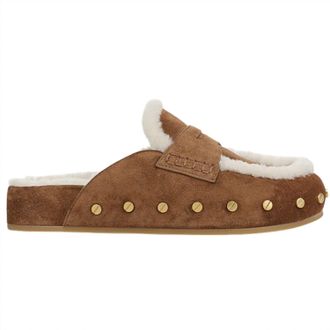 Veronica Beard Womens Fenix Shearling Mule In Hazelwood