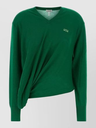 Loewe wool blend sweater v neck asymmetric