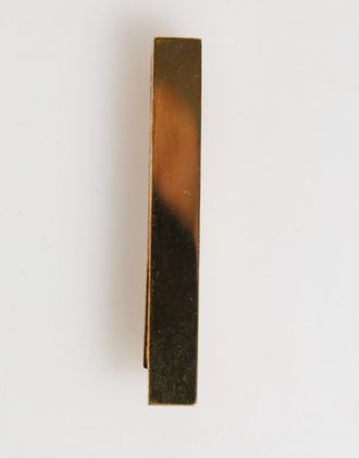 Dolce & Gabbana Gouden Tonekleurige Messing Logo Merk Mannen Accessoire Stropdas Klem Bar