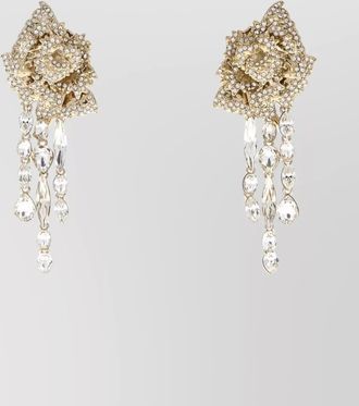 Alexander McQueen floral drop earrings featuring crystal embellishments