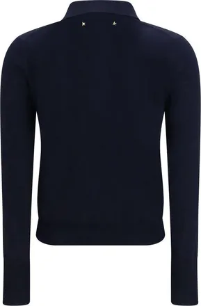 Golden Goose Womens Blue Wool Oves Aries Shirt