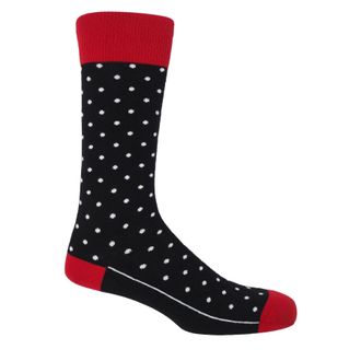Peper Harow Pin Polka Mens Socks - Black