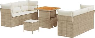 vidaXL Vidaxl - Garden Sofa Set Manual 9 pcs Beige and cream 80 x 80 x 71 cm