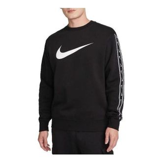 Nike Sportswear Repeat Fleece Sweatshirt Black White DX2029-011