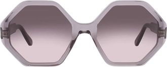 Ferragamo Grey Gradient Geometric Ladies Sunglasses SF1070S 057 55