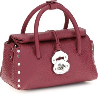 Zanellato Womens Dotta Centauro Baby Handbag Pink Damasco Calf Leather Bos Taurus Handbags Hand Bags