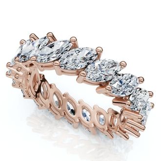 Pompeii3 3Ct Marquise Diamond Eternity Ring 14k Gold Lab Grown