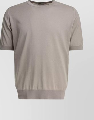 John Smedley short sleeves with ribbed neckline and hem