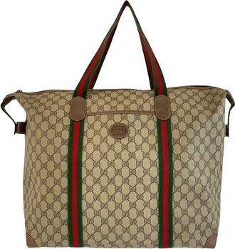 Gucci Beige Coated/Waterproof Canvas Sherry Line Tote (Authentic Pre-Loved)