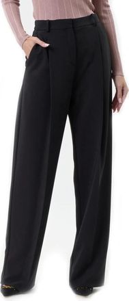 Elisabetta Franchi Broeken - Dames - Wijde Broeken - Zwart - L - Polyester - Broeken