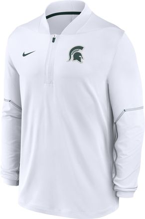 Nike Michigan State Sideline Nike Mens Dri-FIT College 1/2-Zip Top in White | 03BA060NMST-UCQ