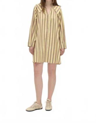 Stine Goya Collared Voluminous Mini Dress In Equestrian Sun