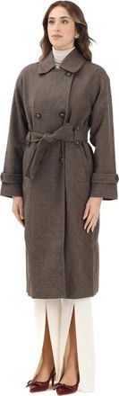 Only Lange Double-Breasted Jas - Dames - Trenchcoats - Bruin - XL - Polyester - Jassen