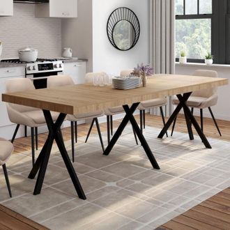 IDMarket Consolle allungabile alix, 10 posti, 235 cm, design industriale